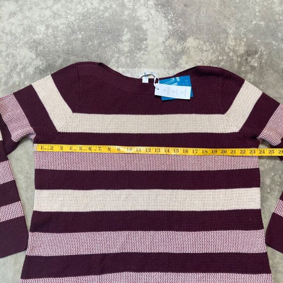 Market & Spruce Stitch Fix Sweater 2X Tawnee Waffle Knit‎ Stripe Maroon Red - Picture 2 of 8